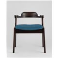 миниатюра Стул VINCENT синий обеденный деревянный массив гевеи с мягким сиденьем со спинкой и подлокотниками №9