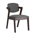 миниатюра Стул Viva темно-серый обеденный деревянный массив гевеи с мягким сиденьем и спинкой №2