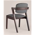 миниатюра Стул Viva темно-серый обеденный деревянный массив гевеи с мягким сиденьем и спинкой №4