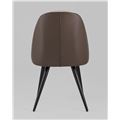 миниатюра Стул Альдо обивка экокожа коричневый рогожка серый ножки металл №5
