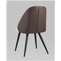 миниатюра Стул Альдо обивка экокожа коричневый рогожка серый ножки металл №6