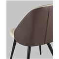 миниатюра Стул Альдо обивка экокожа коричневый рогожка серый ножки металл №7