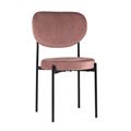 миниатюра Стул Барбара пыльно-розовый обеденный обивка велюр ножки металл №1