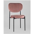 миниатюра Стул Барбара пыльно-розовый обеденный обивка велюр ножки металл №2