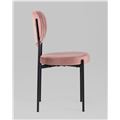 миниатюра Стул Барбара пыльно-розовый обеденный обивка велюр ножки металл №3