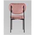 миниатюра Стул Барбара пыльно-розовый обеденный обивка велюр ножки металл №4