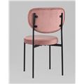 миниатюра Стул Барбара пыльно-розовый обеденный обивка велюр ножки металл №5