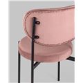 миниатюра Стул Барбара пыльно-розовый обеденный обивка велюр ножки металл №6