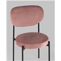 миниатюра Стул Барбара пыльно-розовый обеденный обивка велюр ножки металл №7