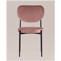 миниатюра Стул Барбара пыльно-розовый обеденный обивка велюр ножки металл №8