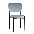 миниатюра Стул Барбара серо-голубой обеденный обивка велюр ножки металл №1