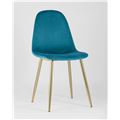 миниатюра Стул Валенсия велюр аквамарин золотые ножки №2