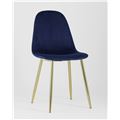миниатюра Стул Валенсия велюр синий золотые ножки №3