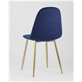 миниатюра Стул Валенсия велюр синий золотые ножки №6