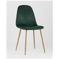 миниатюра Стул Валенсия обивка велюр, каркас металлический с принтом под дерево, зеленый №3