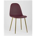 миниатюра Стул Валенсия экокожа красная золотые ножки №4