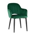 миниатюра Стул Венера велюр изумрудный мебельная ткань велюр металлические черные ножки №1