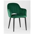 миниатюра Стул Венера велюр изумрудный мебельная ткань велюр металлические черные ножки №2
