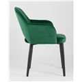 миниатюра Стул Венера велюр изумрудный мебельная ткань велюр металлические черные ножки №3
