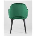 миниатюра Стул Венера велюр изумрудный мебельная ткань велюр металлические черные ножки №4
