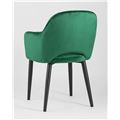 миниатюра Стул Венера велюр изумрудный мебельная ткань велюр металлические черные ножки №5