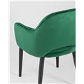 миниатюра Стул Венера велюр изумрудный мебельная ткань велюр металлические черные ножки №6