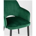 миниатюра Стул Венера велюр изумрудный мебельная ткань велюр металлические черные ножки №7