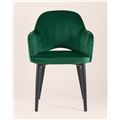 миниатюра Стул Венера велюр изумрудный мебельная ткань велюр металлические черные ножки №8