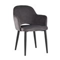 миниатюра Стул Венера серый, мебельная ткань велюр, металлические черные ножки №1