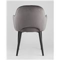 миниатюра Стул Венера серый, мебельная ткань велюр, металлические черные ножки №6