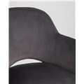 миниатюра Стул Венера серый, мебельная ткань велюр, металлические черные ножки №9