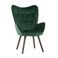 миниатюра Стул Гранд велюр зеленый, каркас из натурального дерева, мягкая спинка, широкие ножки и сиденье №1
