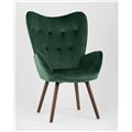 миниатюра Стул Гранд велюр зеленый, каркас из натурального дерева, мягкая спинка, широкие ножки и сиденье №4