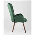 миниатюра Стул Гранд велюр зеленый, каркас из натурального дерева, мягкая спинка, широкие ножки и сиденье №5