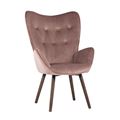 миниатюра Стул Гранд розовый, каркас из натурального дерева, мягкая спинка, широкие ножки и сиденье, обивка из №1