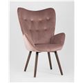 миниатюра Стул Гранд розовый, каркас из натурального дерева, мягкая спинка, широкие ножки и сиденье, обивка из №4
