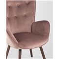миниатюра Стул Гранд розовый, каркас из натурального дерева, мягкая спинка, широкие ножки и сиденье, обивка из №8