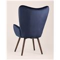 миниатюра Стул Гранд синий велюр, деревянные ножки №4