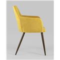 миниатюра Стул Кинг желтый с подлокотниками и широкой спинкой обивка плотная ткань ножки металл №3