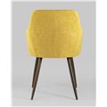 миниатюра Стул Кинг желтый с подлокотниками и широкой спинкой обивка плотная ткань ножки металл №4