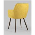 миниатюра Стул Кинг желтый с подлокотниками и широкой спинкой обивка плотная ткань ножки металл №5