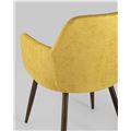 миниатюра Стул Кинг желтый с подлокотниками и широкой спинкой обивка плотная ткань ножки металл №6