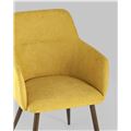 миниатюра Стул Кинг желтый с подлокотниками и широкой спинкой обивка плотная ткань ножки металл №7