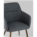 миниатюра Стул Кинг серый с подлокотниками и широкой спинкой обивка плотная ткань ножки металл №8