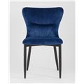 миниатюра Стул Лилиан велюр синий мягкая обивка, черные металлические ножки №2