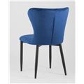 миниатюра Стул Лилиан велюр синий мягкая обивка, черные металлические ножки №6
