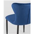 миниатюра Стул Лилиан велюр синий мягкая обивка, черные металлические ножки №7