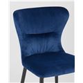 миниатюра Стул Лилиан велюр синий мягкая обивка, черные металлические ножки №8