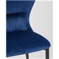 миниатюра Стул Лилиан велюр синий мягкая обивка, черные металлические ножки №9
