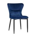 миниатюра Стул Лилиан велюр синий мягкая обивка, черные металлические ножки №1